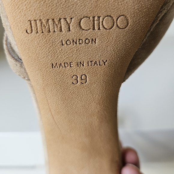 Jimmy Choo Suede Strappy Sandals Beige - Nude - 38.5 - 8.5 - Picture 5 of 6